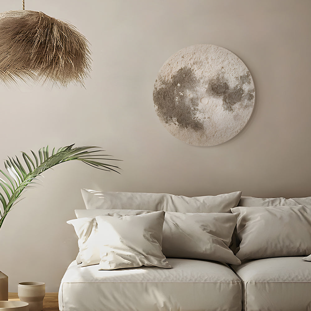 Circular Moon 3D Sandstone Painting USB Voice Control Decorative Painting, Bedroom Wall Sconce, detail 3