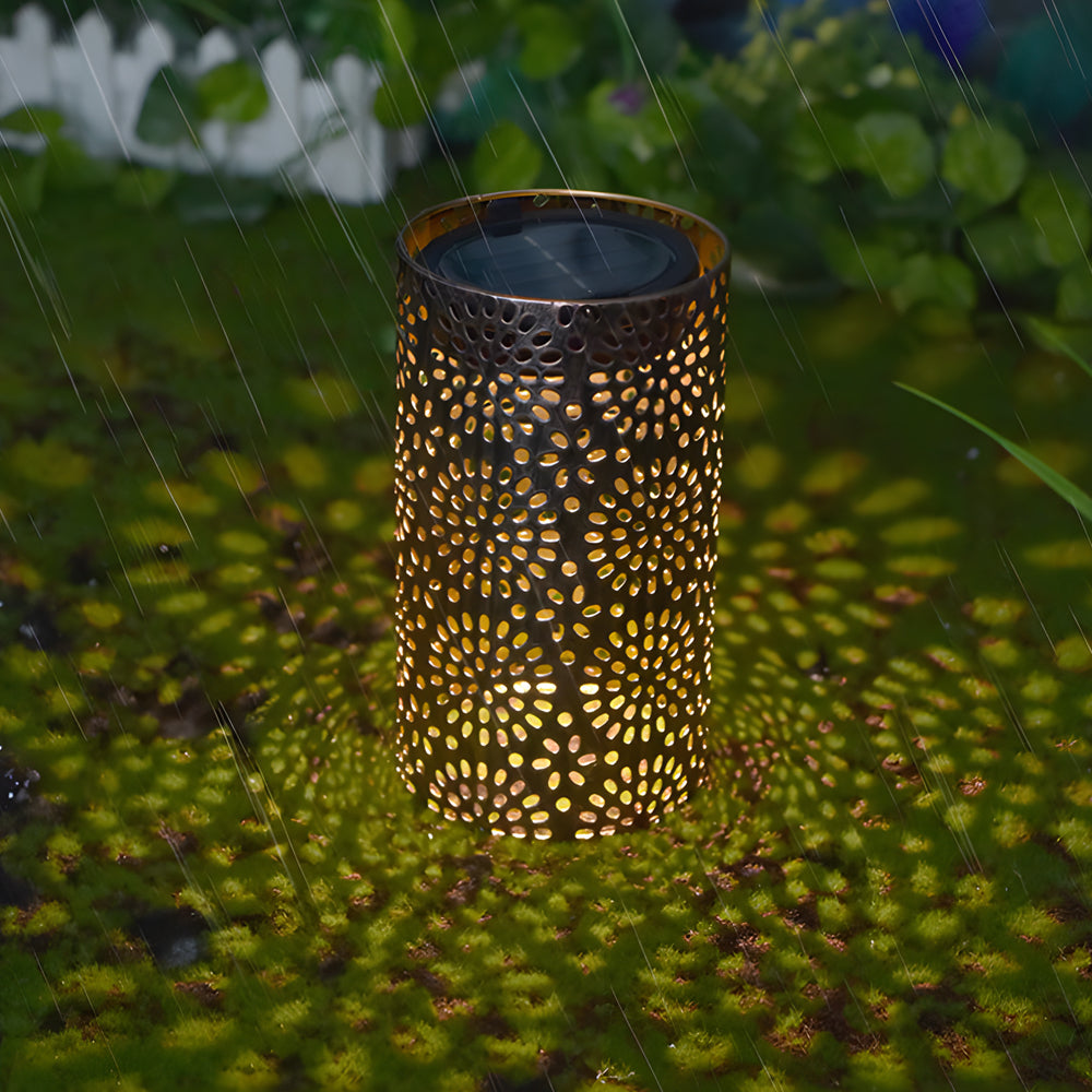 7.3-Inch H Metal Cut-Out Solar Exterior Lantern, Outdoor Wall Light, detail 3