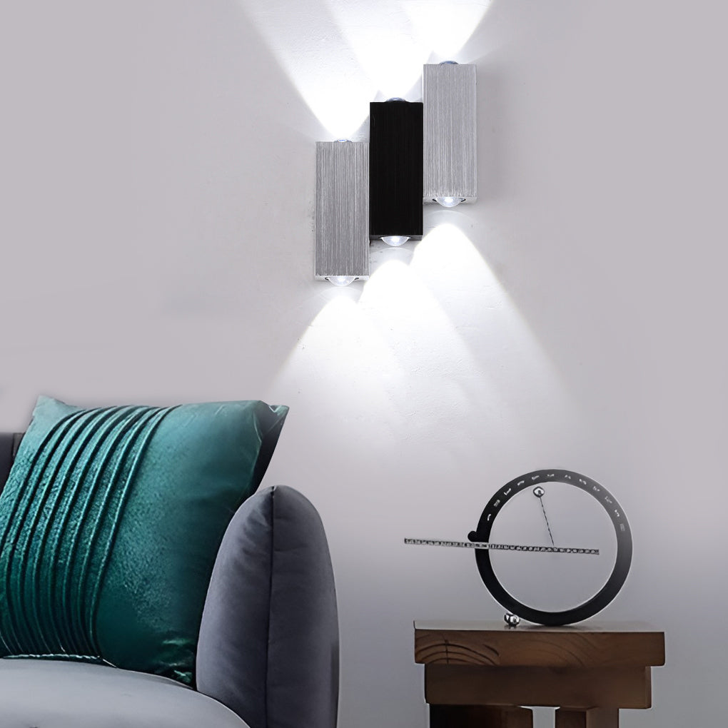 Box LED Up and Down Lights Contemporary Wall Light, Bedroom Wall Sconce, detail 3