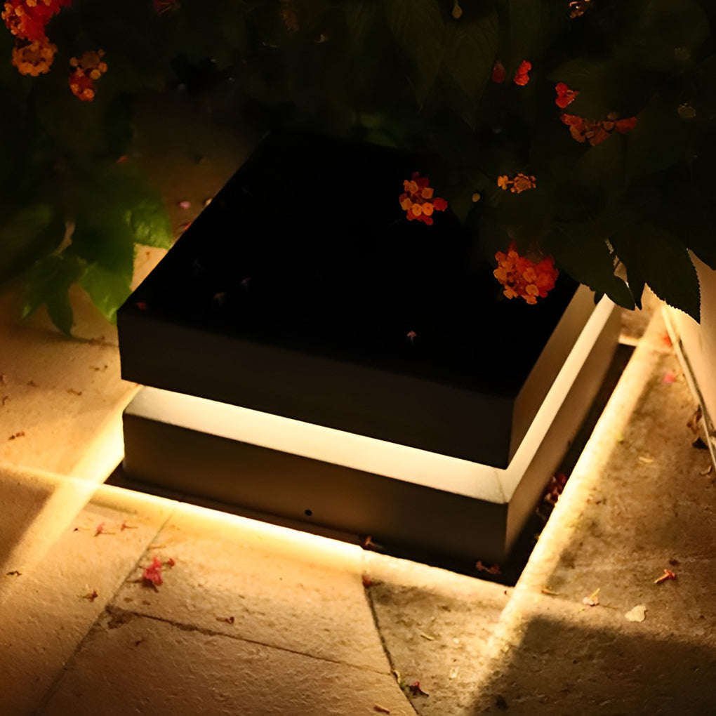 Square LED 16w Waterproof Black Contemporary Solar Post Caps Lights Pillar Light, Outdoor Wall Light, detail 5