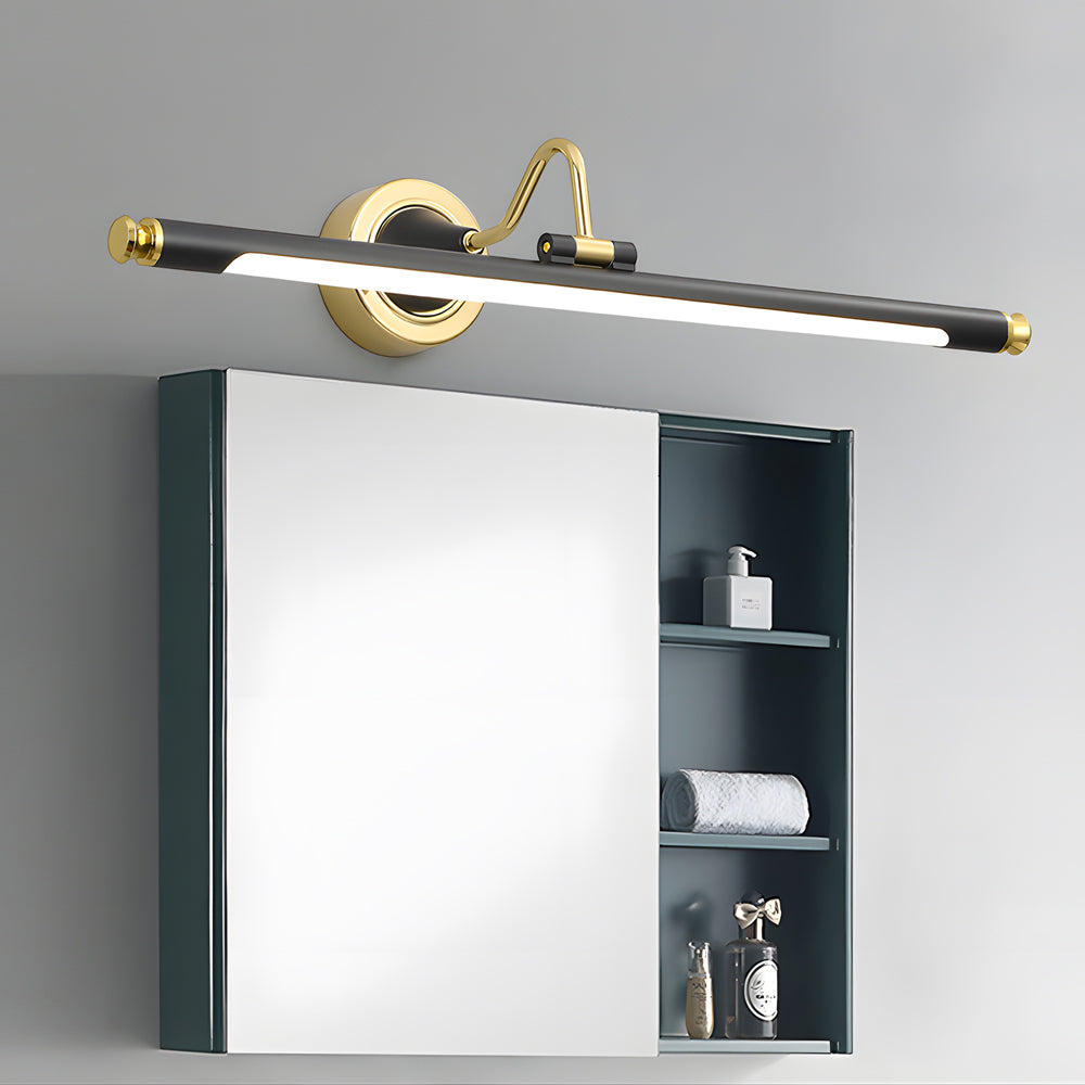 Gold and Black Rotatable Linear Vintage LED Bathroom Vanity Fixture, Bathroom Vanity Light, detail 3
