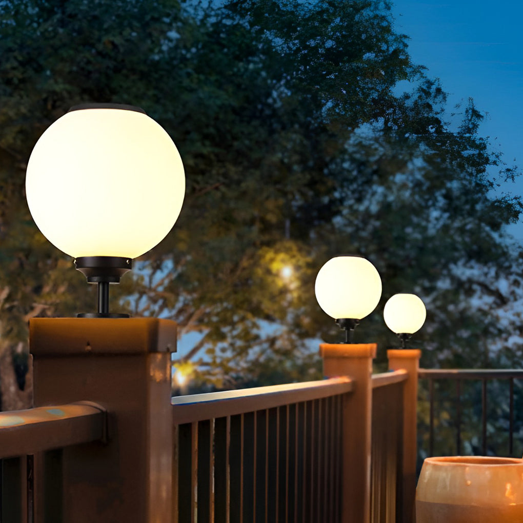 Glass Ball Waterproof Three Step Dimming LED Solar Post Caps Lights Pillar Light, Outdoor Wall Light, detail 3