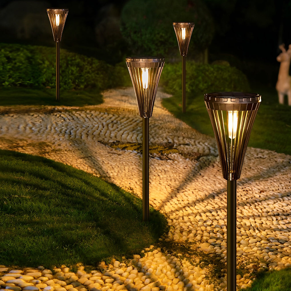 Circular Waterproof LED Intelligent Light Control Black Solar Pathway Lights, Outdoor Wall Light, detail 4