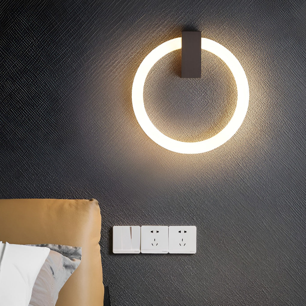 Circle Dimmable LED Contemporary Wall Light, Bedroom Wall Sconce, detail 6