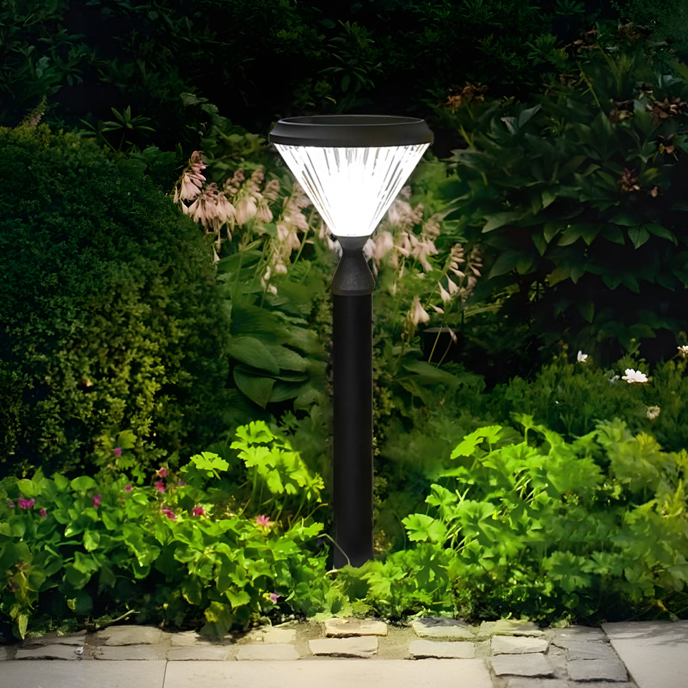 Modern Black Solar LED Bollard Path Light for Garden, Outdoor Wall Light, 19.7"