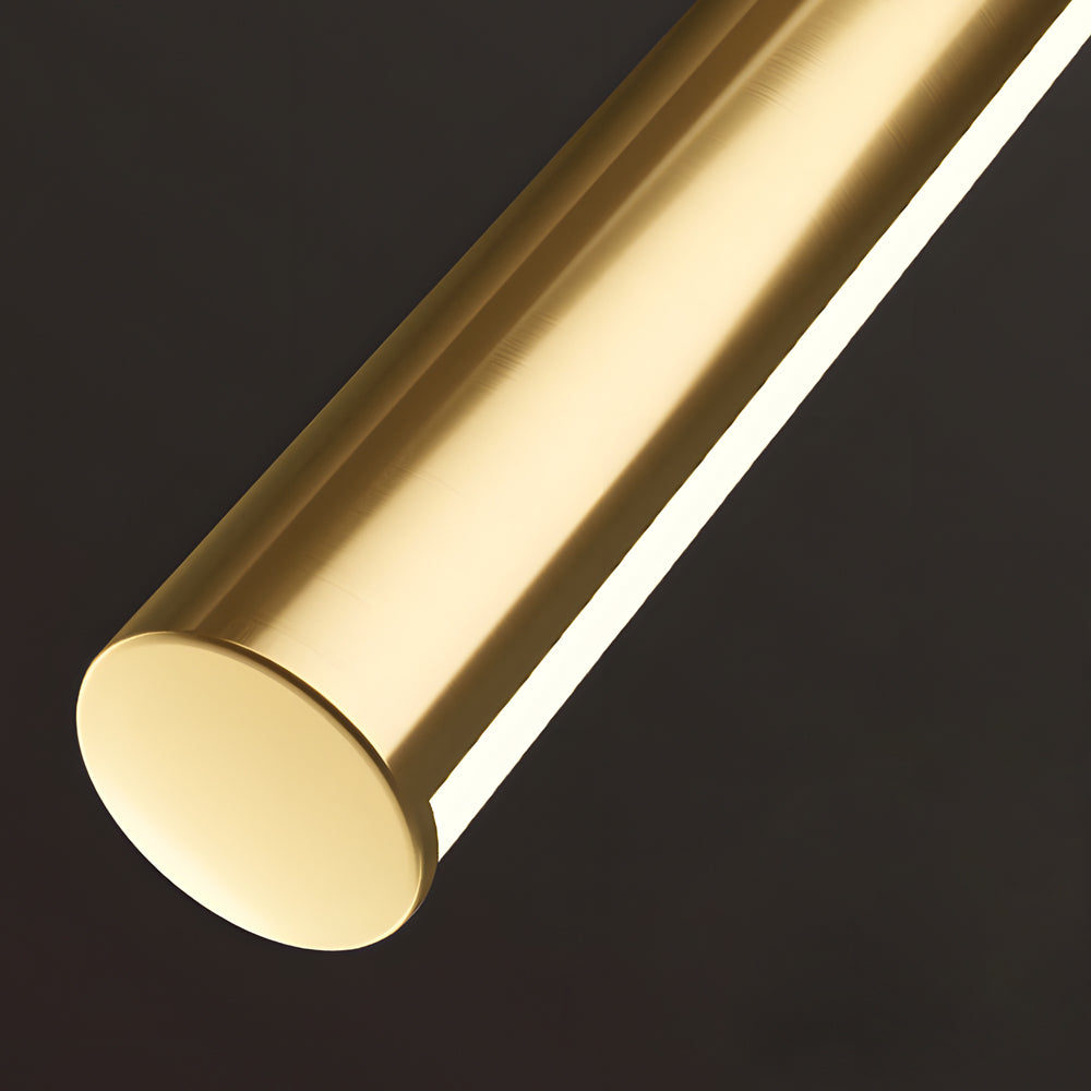Brushed Brass Linear LED Vanity Fixture with Slim Cylinder Design for Bathrooms, Bathroom Vanity Light, detail 4
