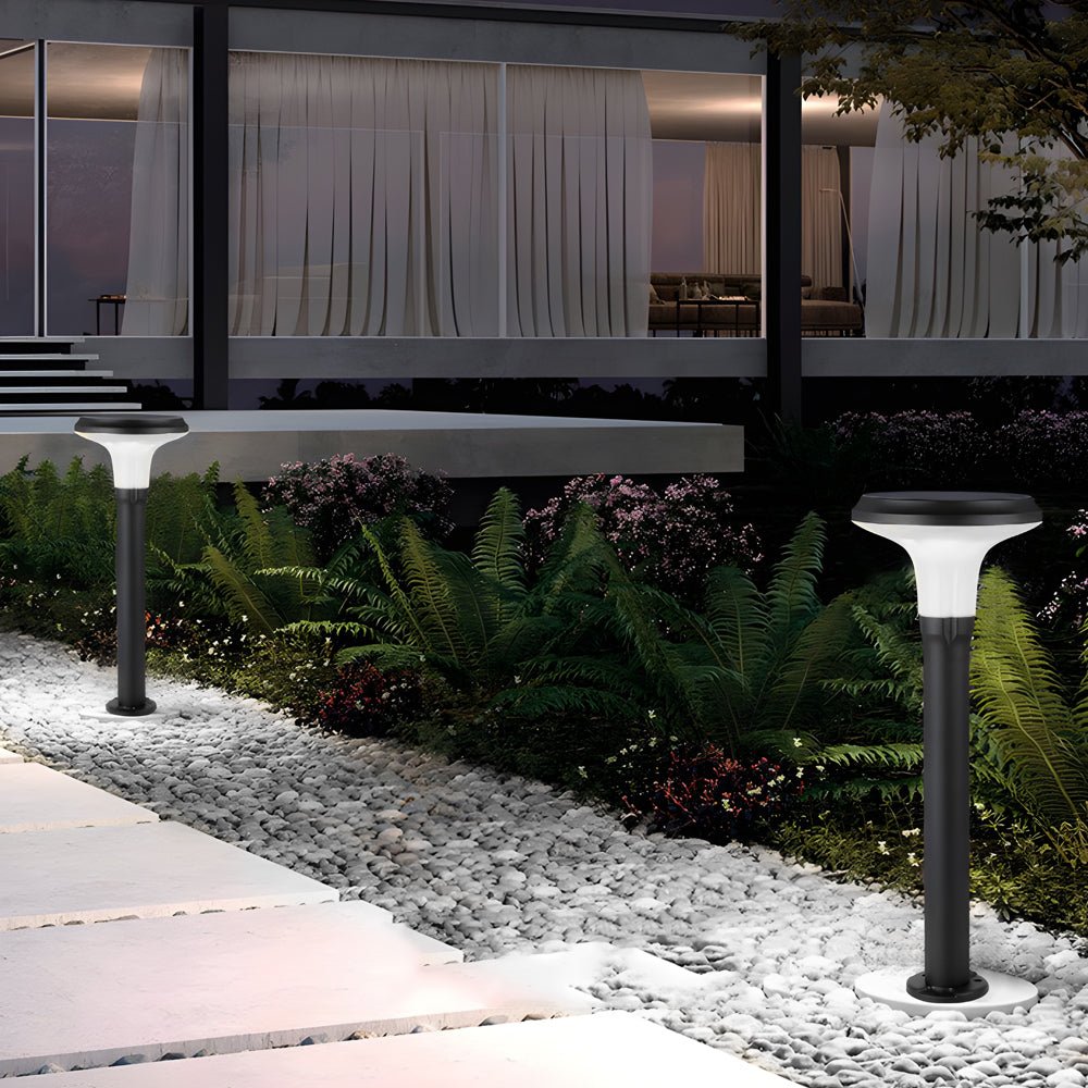 Modern Black Solar Lawn Bollard Light, Outdoor Wall Light, detail 4