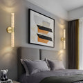 Clean-Lined Strip LED Nordic Wall Light, Bedroom Wall Sconce, Iron, Dia 3.9in