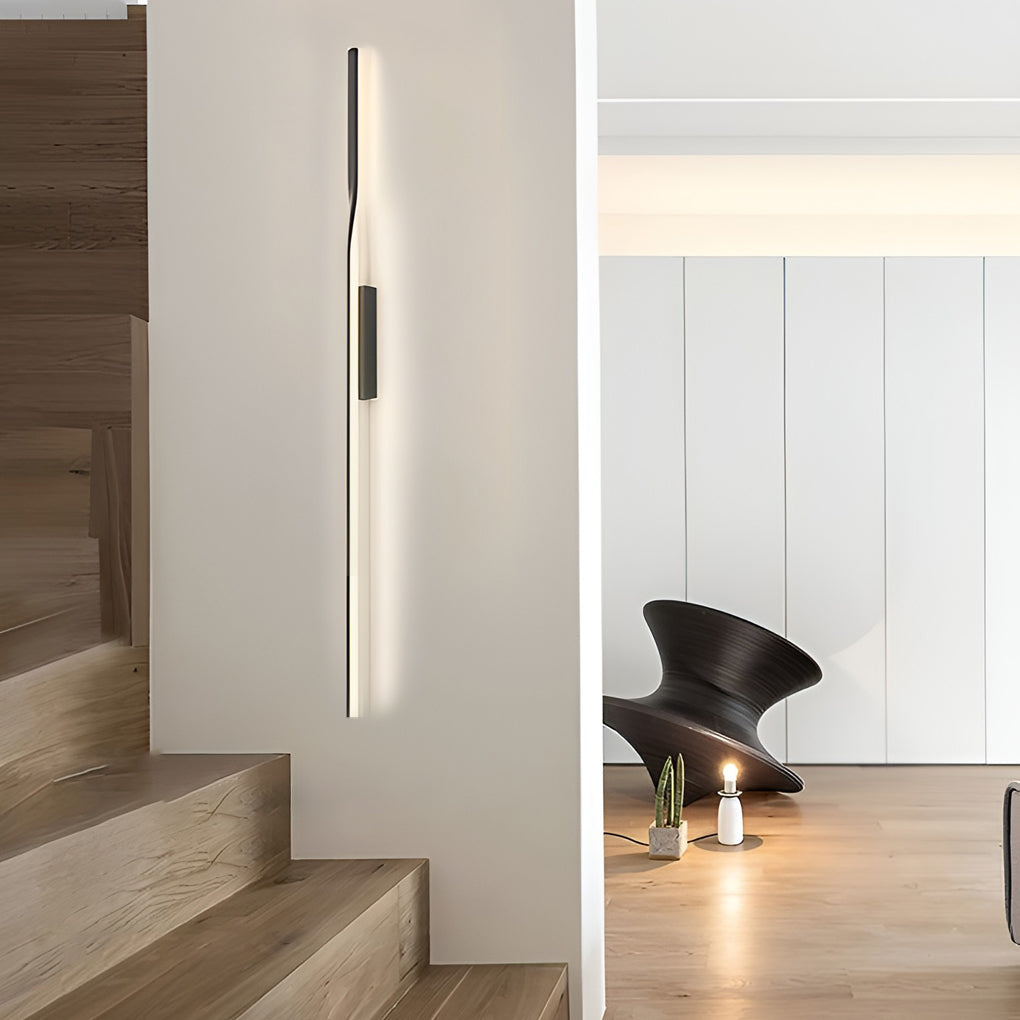 Creative Linear Strip LED Black Nordic Wall Light, Bedroom Wall Sconce, detail 6