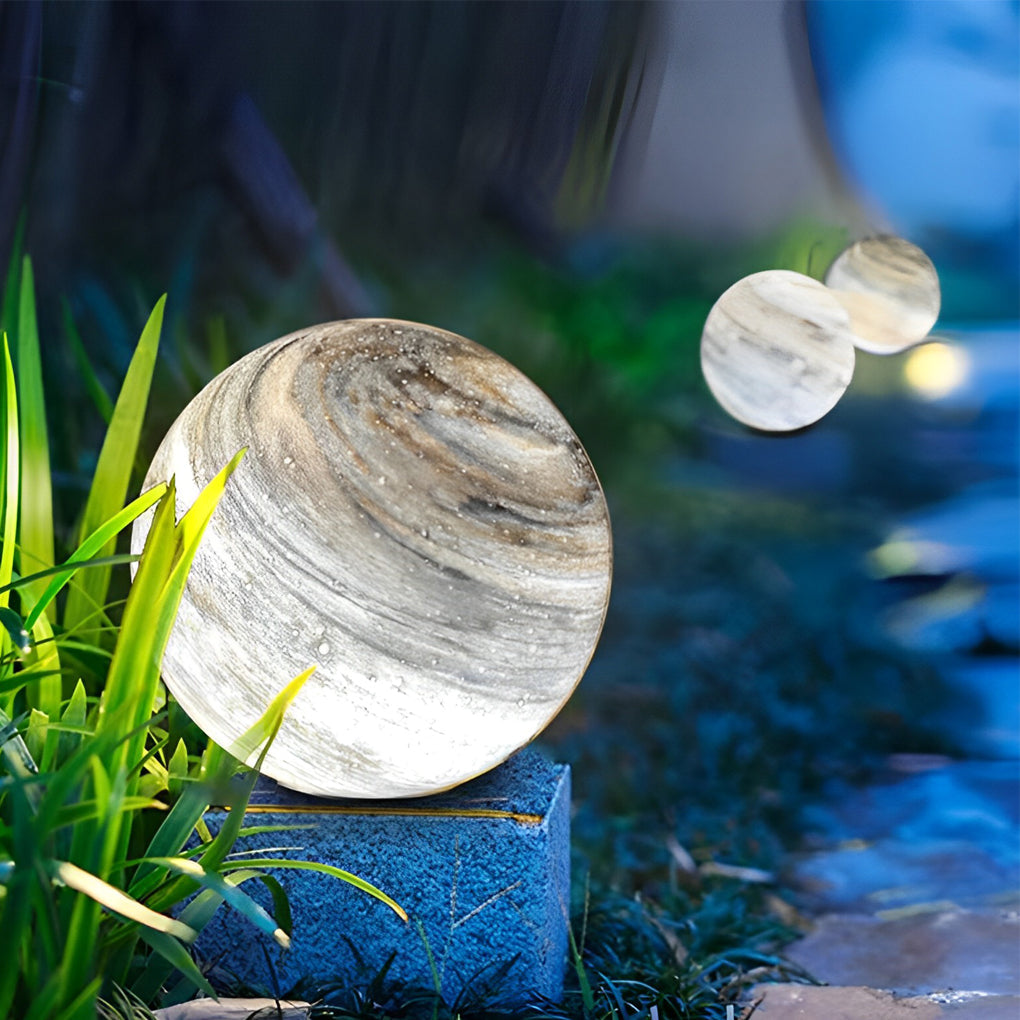 Circular Glass Planets Design Waterproof Contemporary Exterior Fence Post Lights, Outdoor Wall Light, detail 3