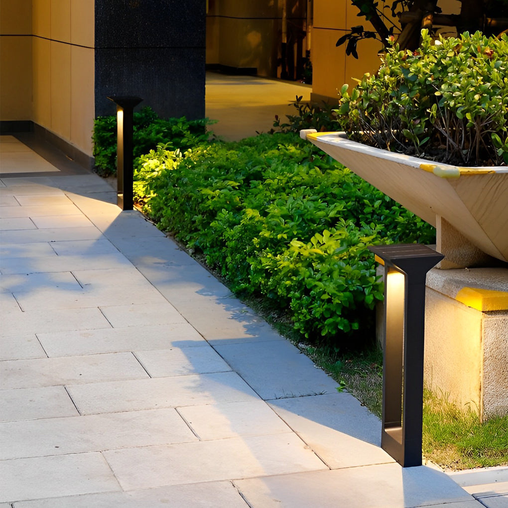 Door Shape Clean-Lined Waterproof LED Black Contemporary Solar Pathway Lights, Outdoor Wall Light, detail 2