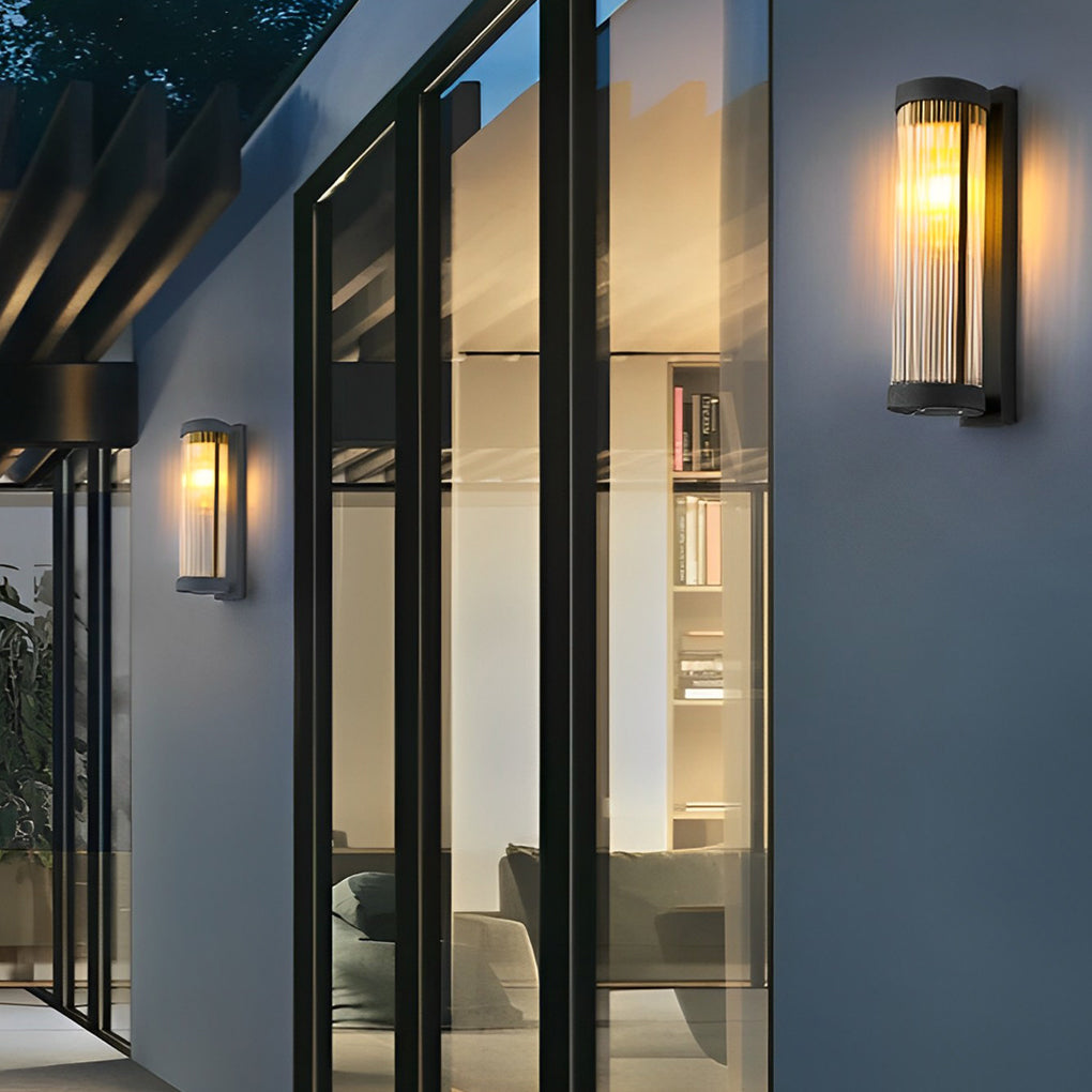 Creative Glass Waterproof LED Black Contemporary Solar Wall Light Exterior Lights, Hardwired Wall Sconce, detail 4