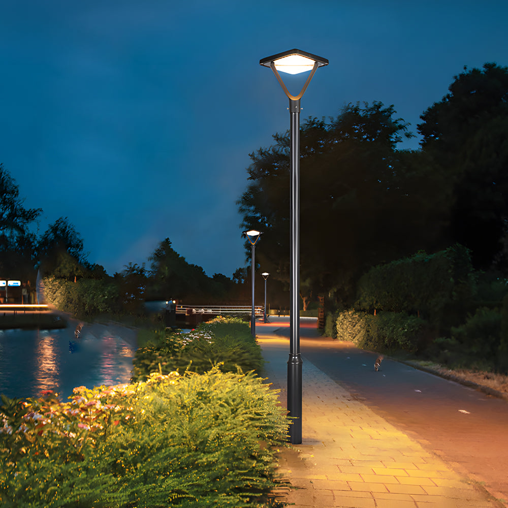 Glass Black LED Solar Lamp Post and Pole Street Lights, Outdoor Wall Light, 98.4"