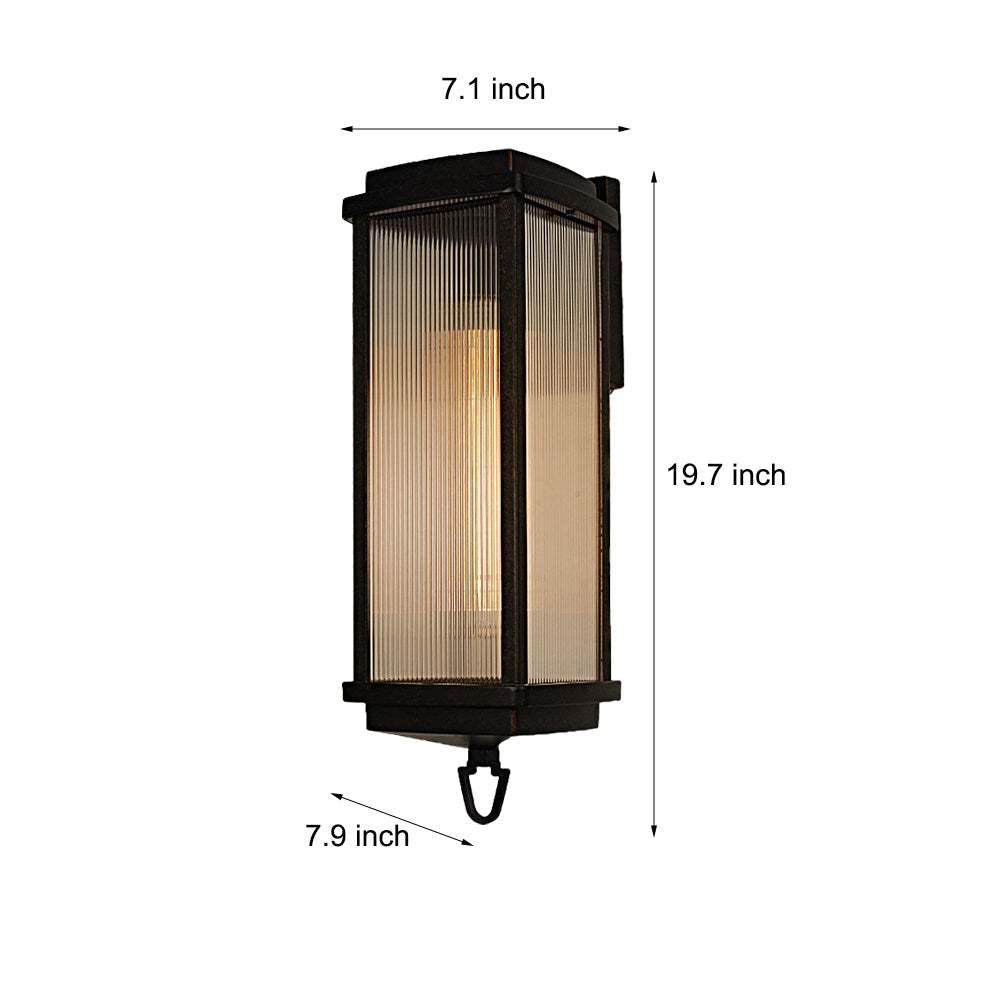 1 Head 19.7-inch Exterior Wall Lantern Sconce, Outdoor Wall Light, detail 4