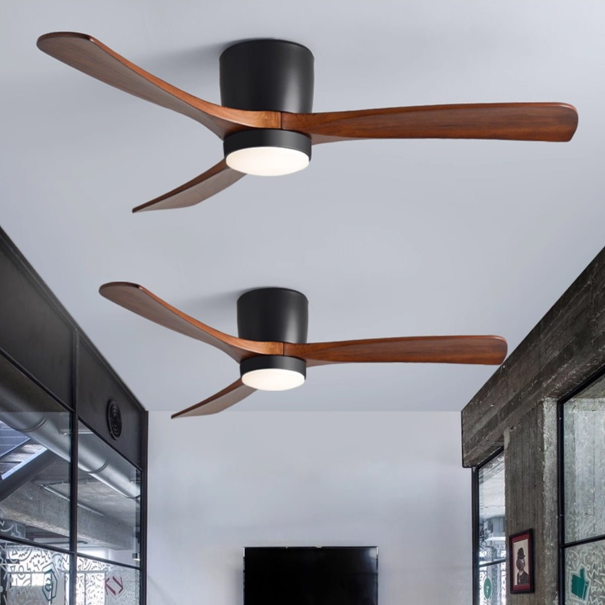 Nordic Wooden Ceiling Fan Light detail view 12