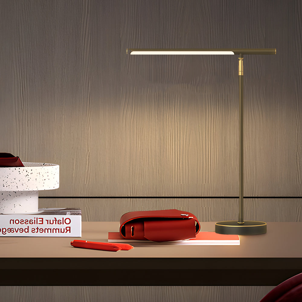 Copper Linear Brass LED Desk Light with Adjustable Angle for Focused Lighting, Bedside Table Lamp, detail 2