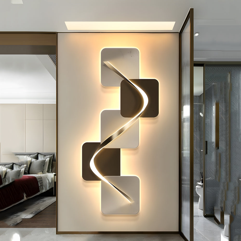 Crystal Geometric LED Wall Art Light USB Decorative Wall Painting, Plug-In Wall Sconce, detail 2
