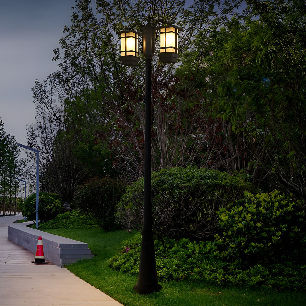 3 Lights Waterproof Black Contemporary Exterior Post Lights Public Lighting, Outdoor Wall Light, detail 2