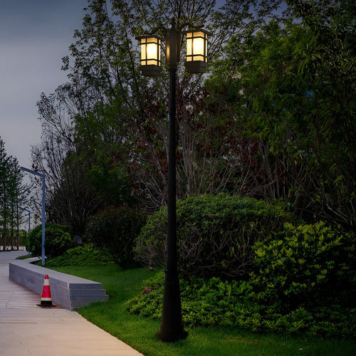 3 Lights Waterproof Black Contemporary Exterior Post Lights Public Lighting, Outdoor Wall Light, detail 2