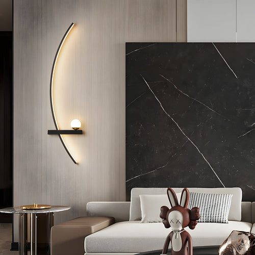 21'' Curved Strip 3 Step Dimming LED Wall Light, Hardwired Wall Sconce, detail 2