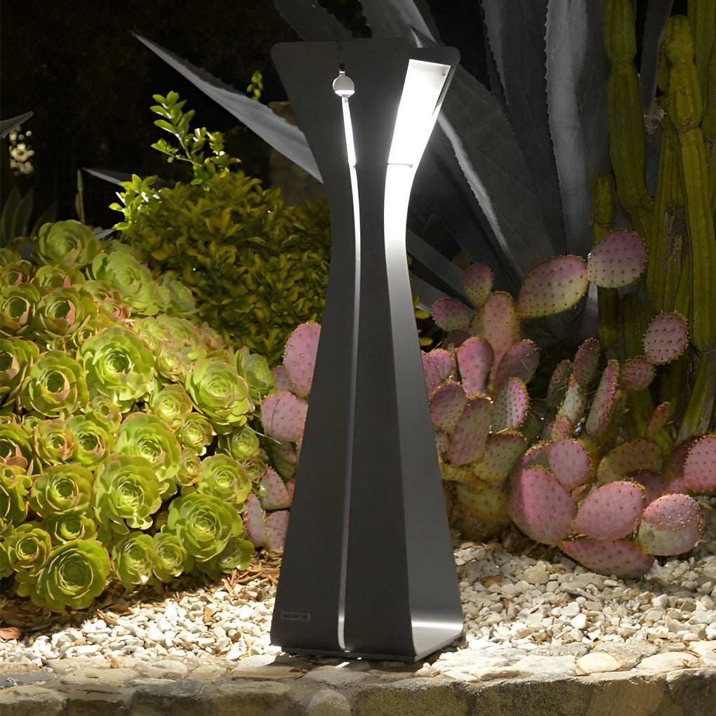 Waterproof Stainless Steel LED Contemporary Solar Pathway Lights Exterior Lamp, Outdoor Wall Light, 16"