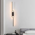 Clean-Lined Long Strip Aluminum LED Black Nordic Wall Fixtures Indoor, Hardwired Wall Sconce, 24.4"