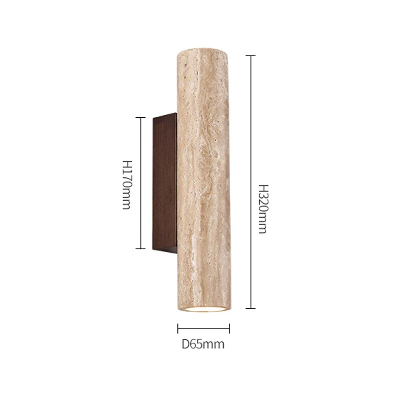 Natural Travertine Wall Light, Bedroom Wall Sconce, detail 5