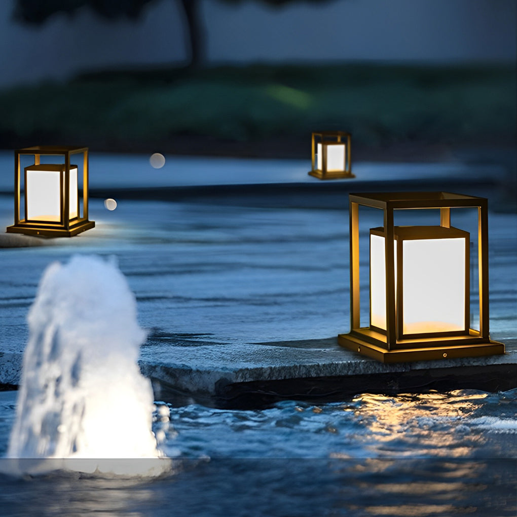 Exterior Waterproof LED Black Contemporary Solar Fence Post Lights Pillar Lamp, Outdoor Wall Light, detail 3