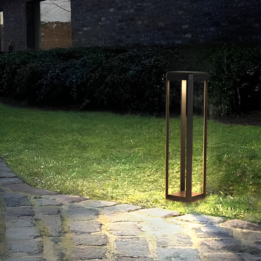 Square Clean-Lined Waterproof Stainless Steel Black Solar Pathway Lights, Outdoor Wall Light, detail 5