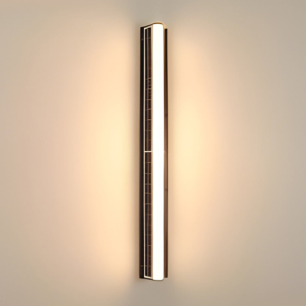 Long Acrylic LED Solar Exterior Wall Light Waterproof Linear Wall Mounted Lighting, Outdoor Wall Light, detail 6