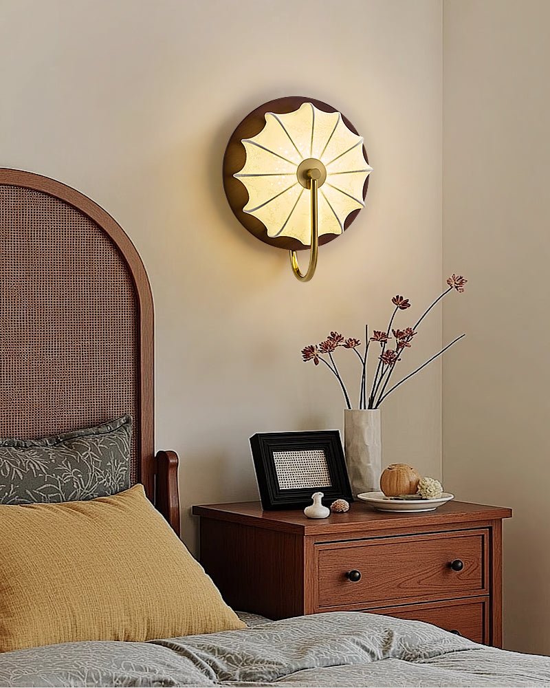Elowen Fabric Wall Light, Hardwired Wall Sconce, detail 4