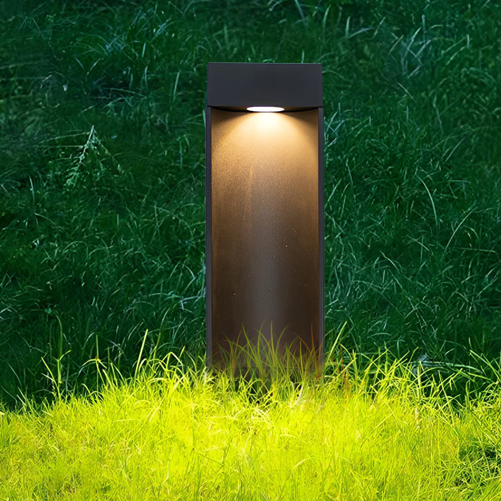Square 5W LED Waterproof Black Contemporary Exterior Lawn Light Path Lights, Outdoor Wall Light, Die-cast Aluminum, 12"