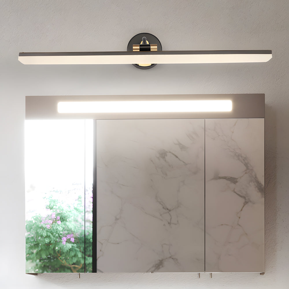 Modern Adjustable LED Bathroom Vanity Mirror Light with Rotatable Flat Bar in Gold/Black Finish, Bathroom Vanity Light, detail 4