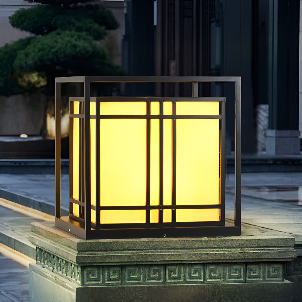 Retro Square Waterproof LED Black Contemporary Exterior Post Caps Lights, Outdoor Wall Light, detail 5