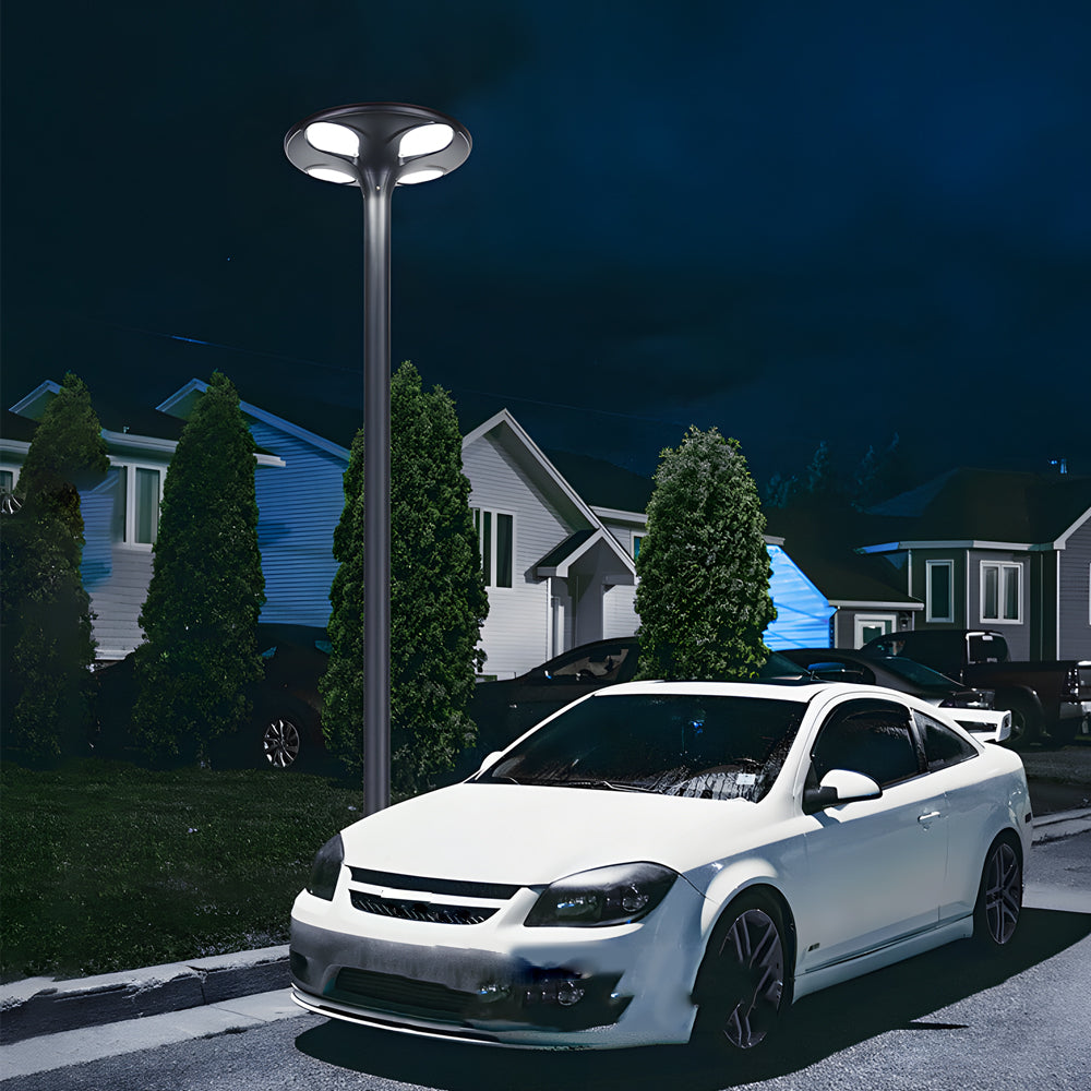 Exterior Black LED Solar Lamp Post Street Light, Outdoor Wall Light, detail 4