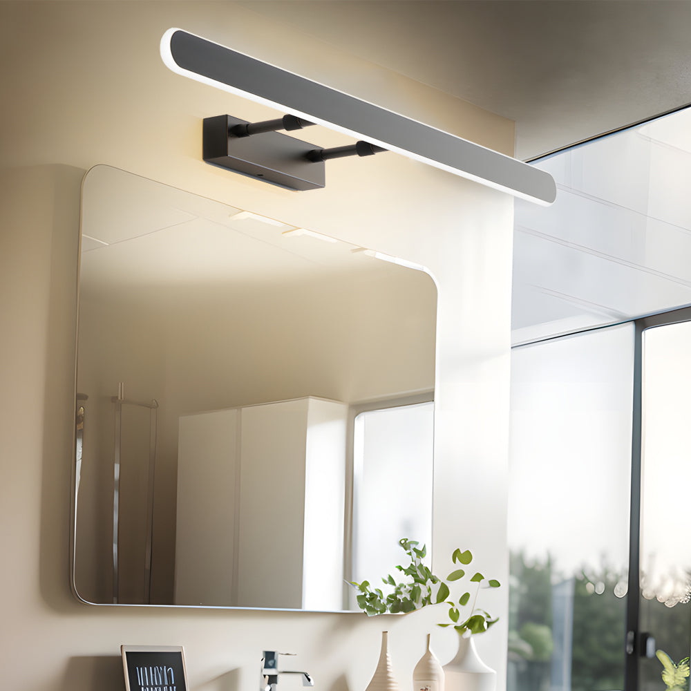 Clean-Lined Matte Black LED Bathrooms Vanity Fixture Bar with Acrylic Surround Lighting, Bathroom Vanity Light, detail 4