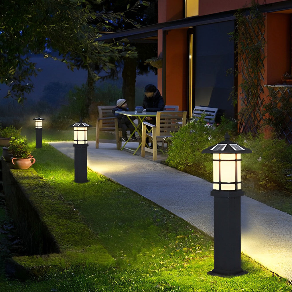 Waterproof LED Intelligent Black Contemporary Solar Lawn Lamp Exterior Lights, Outdoor Wall Light, detail 5