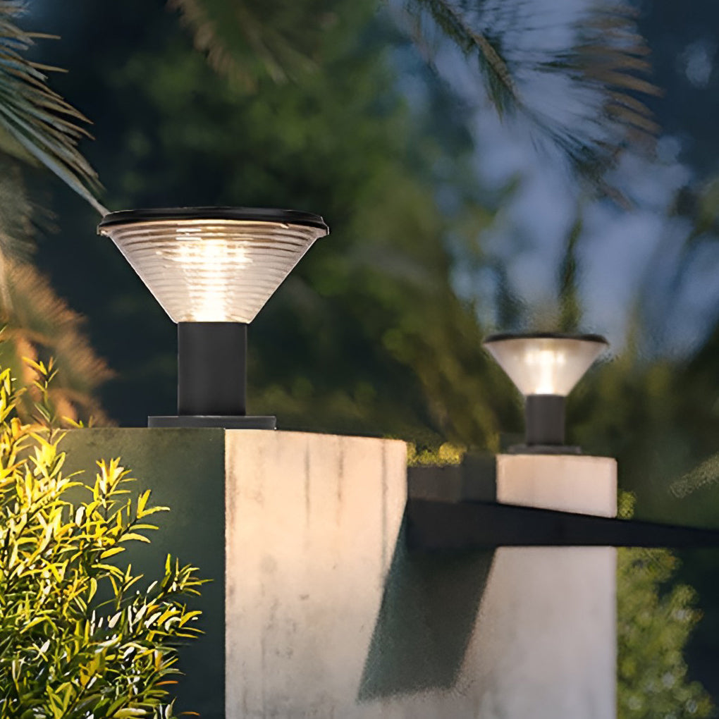 Rechargeable Circular Waterproof Intelligent Light Control Solar Fence Post Lights, Outdoor Wall Light, detail 4