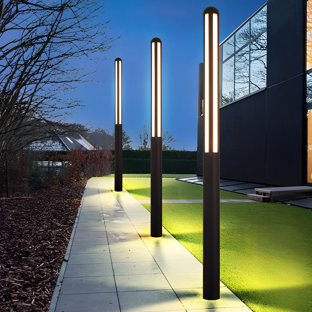 Clean-Lined Waterproof LED Black Contemporary Residential Exterior Pole Lights Yard Lighting, Outdoor Wall Light, detail 6