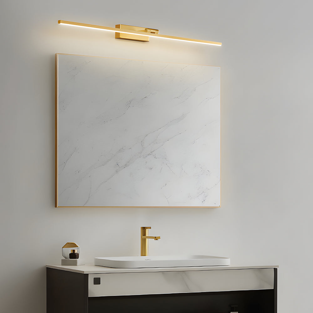 Contemporary Copper Adjustable LED Bathroom Vanity Fixture with Rotatable Rod and Linear Acrylic Shade, Bathroom Vanity Light, detail 2