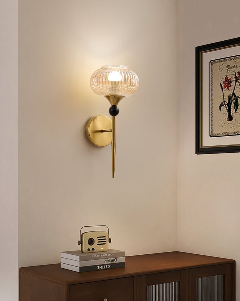 Isabelle Ribbed Wall Light, Hardwired Wall Sconce, detail 9