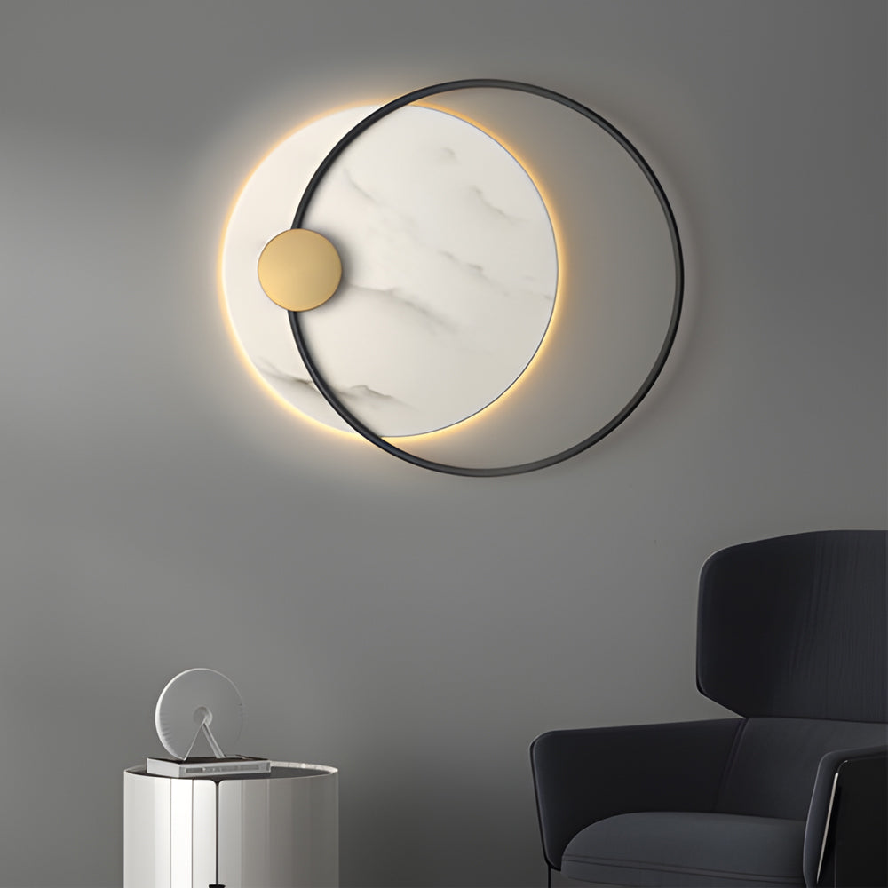 Dia 13''/26'' Circular Marble Decorative LED Wall Fixtures for Home, Hardwired Wall Sconce, detail 4