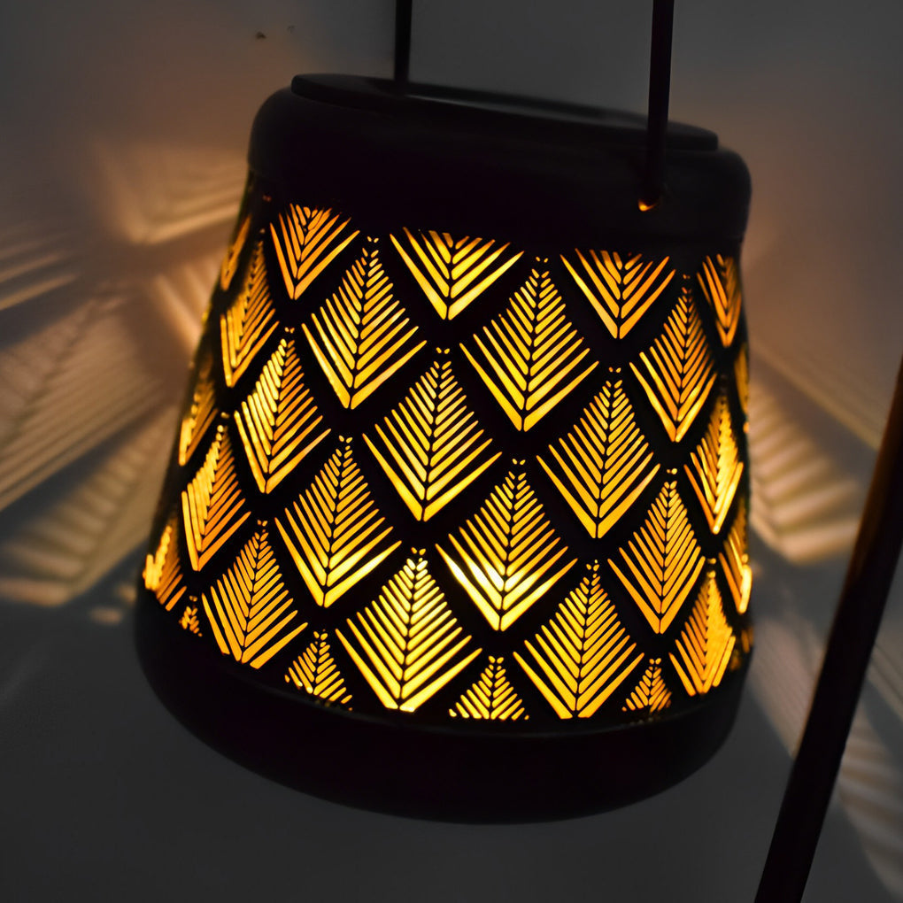 2PCS Iron Kettle Hollow Projection LED Portable Retro Solar Lanterns, Outdoor Wall Light, detail 4