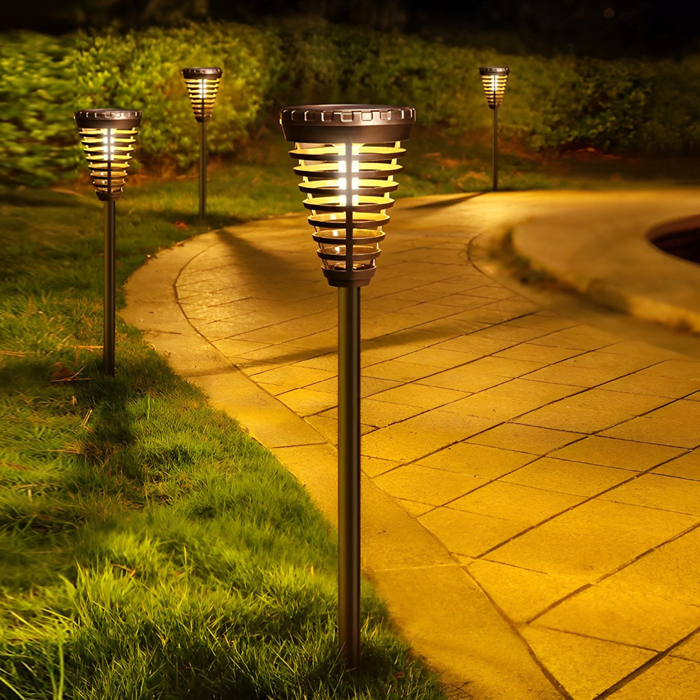 Circular Intelligent LED IP65 Waterproof Black Contemporary Solar Garden Lights, Outdoor Wall Light, detail 5