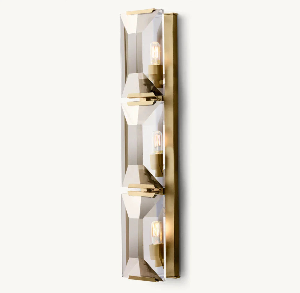 Harlow Crystal Triple Wall Light, Bedroom Wall Sconce, detail 5