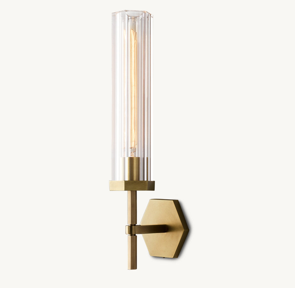 Lambeth Hexagonal Grand Wall Light, Bathroom Wall Sconce, detail 4