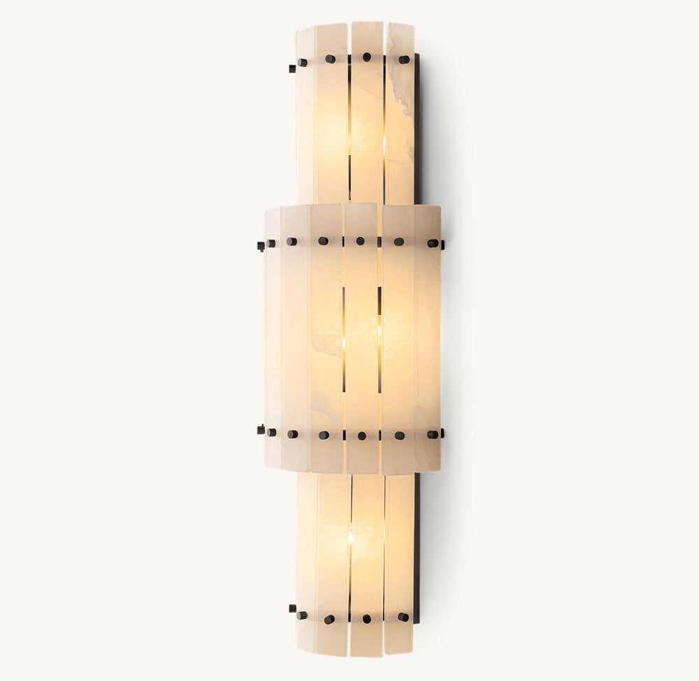 San Marco Alabaster Grand Circular Sconce, Bedroom Wall Sconce, detail 11