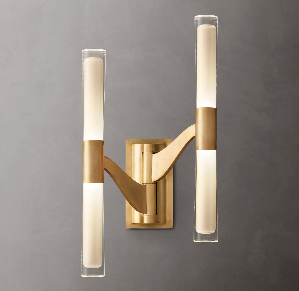 Brenta Double Articulating Wall Light, Bathroom Wall Sconce, detail 5
