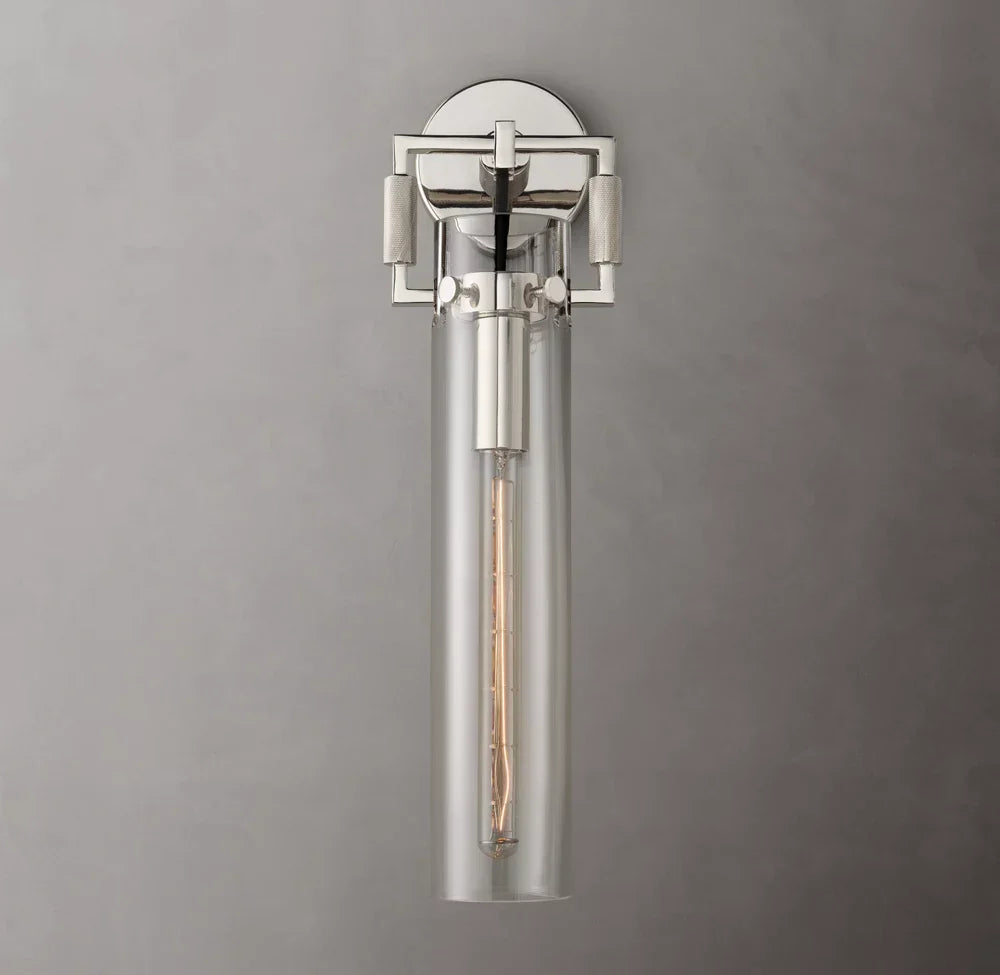 Machinist Glass Cylinder Wall Light 16", Bathroom Wall Sconce, detail 12