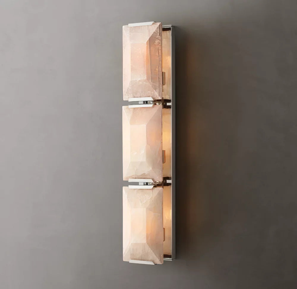 Harlow Calcite Triple Wall Light, Bedroom Wall Sconce, detail 2